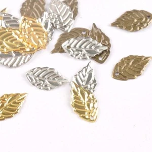 Leaf Filigree Connectors - 18x10mm Filigrees Wraps Charms Jewelry Making 50pcs - Picture 1 of 16