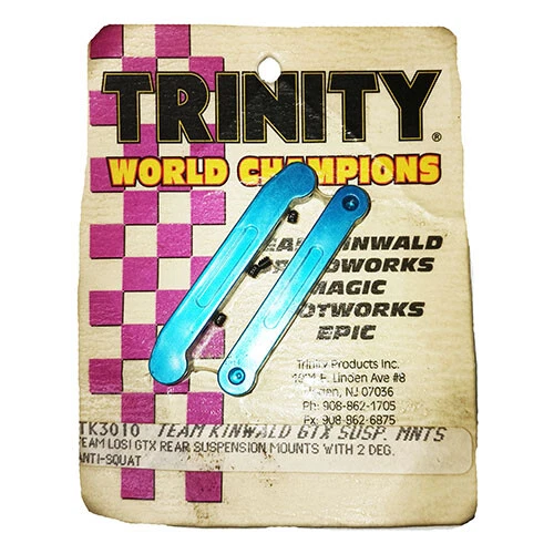 Trinity Aluminum Rear Suspension Mounts w 2° Anti-Squat for Losi GTX Blue TK3010 - Image 1 of 1