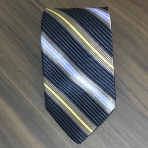 ROBERT TALBOTT TIE 100% SILK HAND SEWN MADE IN U.S.A. MULTICOLOR STRIPED REPP - Picture 1 of 9