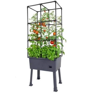 Frame It All Garden Center 63" H x 23" W x 16" L Black Plastic Raised Garden Bed - Picture 1 of 5