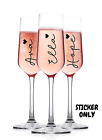 Personalised Custom Name Vinyl Sticker for Champagne Flute Wine Gin Pint Glass