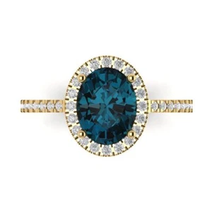 2.27 tcw Oval Cut Vintage Engagement Ring, 14K Yellow Gold Topaz Bridal Gift - Picture 1 of 15