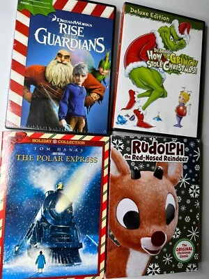 Rise of the Guardians  Grinch  Polar Express  Rudolph ~ 4 Christmas Movie Lot - Image 1 of 2