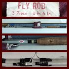Vtg Sport King Fiberglass Fly 8' Rod USA Case & Bag Old 3 piece Montgomery Ward