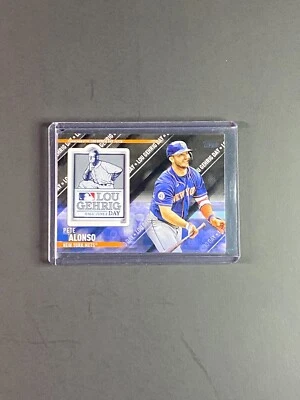 Pete Alonso 2022 Topps Update Special Event Patches Black 178/199 Lou Gerhig Day - Image 1 of 4