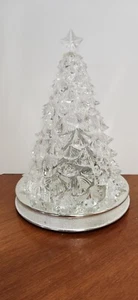 Clear Acrylic Christmas Tree 11.5" Lights Up With Ornaments Tabletop - Picture 1 of 1