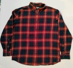 St. John's Bay Mens XL Red Dark Blue Green Casual Button Down Shirt - Picture 1 of 7