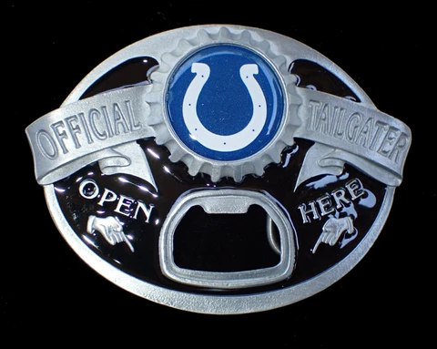 INDIANAPOLIS COLTS TAILGATER BELT BUCKLE WITH BOTTLE OPENER SISKIYOU PEWTER Cover