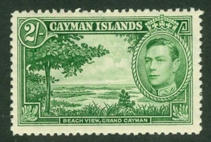 SG 124 Cayman Islands 1938. 2/- yellow-green. Very lightly mounted mint CAT £55 - Picture 1 of 1