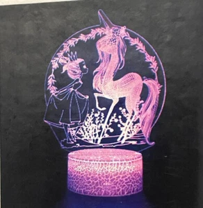 Unicorn Fairy night light 3D Illusion LED Table Lamp Night Light, Lighted Base - Picture 1 of 3