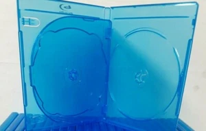 Blu-Ray Case Holds 3 Discs Removeable Insert Blue DVD Case Holds Multiple Discs - Picture 1 of 4