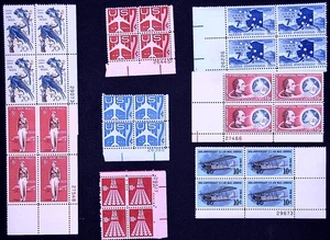 lss US Airmail MNH VF Plate Blocks Lot of 9 - Picture 1 of 1