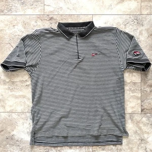 Vintage Nike Tiger Woods Polo Shirt Mens Sz L Striped 1/4 Zip Yin Yang Golf 90s - Picture 1 of 13