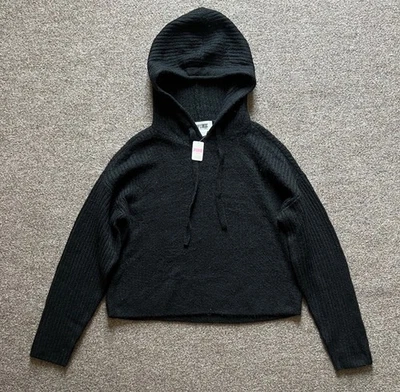Suéter Rosa Victoria’s Secret Negro Acanalado Con Capucha Hombro Caído para Mujer XS NUEVO CON ETIQUETAS Foto 1 de 4