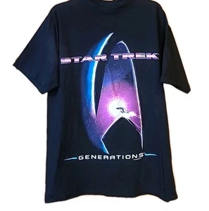 Vintage* Star Trek Generations Shirt* Men’s* XL*1994*Black*SINGLE STITCH* EUC - Picture 1 of 5