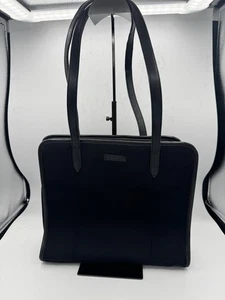 RARO BOLSO COACH VINTAGE NEGRO Nylon Cremallera Mediana Recortado en Cuero con Bolsillos - Imagen 1 de 15