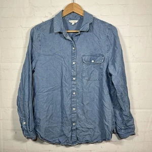 Camisa con botones Lucky Brand Chambray para mujer talla grande cuello azul - Imagen 1 de 13