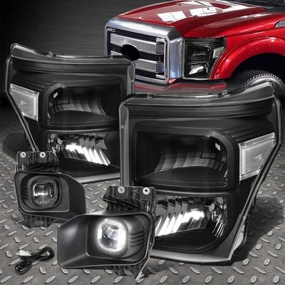 PARA FORD F250-F550 11-16 FARO NEGRO/CLARO + FARO ANTINIEBLA LED CRISTAL + BISEL + INTERRUPTOR Foto 1 de 4