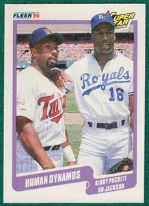 Kirby Puckett & Bo Jackson - 1990 Fleer #635 - Super Star Specials Baseballkarte - Bild 1 von 2