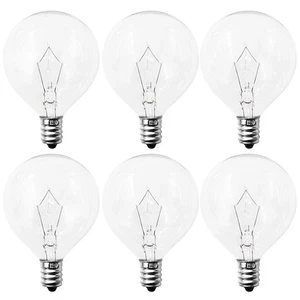 40W E12 Candelabra G50 Bulbs 2700K Warm White for Scentsy Warmer, Chandelier 6ct - Picture 1 of 9