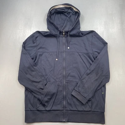 Hugo Boss Sudadera con Capucha Para Hombres 3XL Flácida Cremallera Completa Algodón Estiramiento Jersey Azul Marino Foto 1 de 4