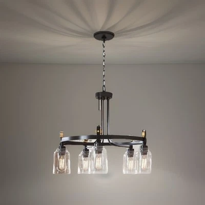 Home Decorators Collection 7991HDCBBDI Chandelier Black Bronze with Brass - Image 1 of 3