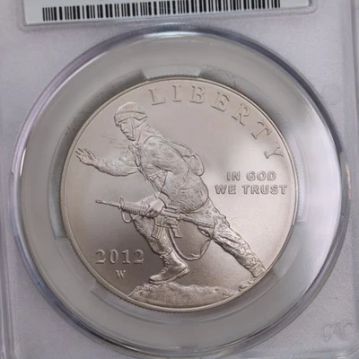 2012-W., Infantry Soldier., Silver Commemorative., CAC MS69., Store GMC034 - Image 1 of 3