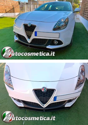 LAMA SOTTOPARAURTI PER ALFA ROMEO GIULIETTA IN ABS NERO LUCIDO - Immagine 1 di 4