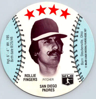 1977 MSA Customized Discs ROLLIE FINGERS PADRES HOF faint stain Fast FREE Ship! - Image 1 of 2