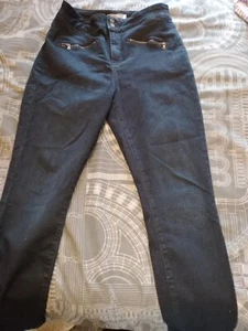 Mint Velvet Ladies Jeans Sz12 S Dark Blue Straight Slim Leg Stretch Zip Fly - Picture 1 of 7