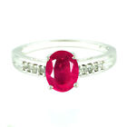 1,55Kt AA Natürlich Rot Rubin & IGI Zertifiziert Diamant Ring Im 585er Weißgold