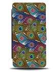 Multiple Colourful Peacock Feathers Flip Wallet Case Birds Pattern Style M591