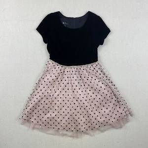 BCX Girls Casual Dress Size 12 Velvet Black Top Sequin Sheer Ruffled Bottom - Picture 1 of 9