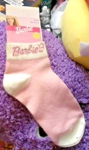 NWT BARBIE SOCKS SPARKLY SIZE 8-9 1/2 SHOE SIZE 3-6 ACRYLIC NYLON SPANDEX - Picture 1 of 1