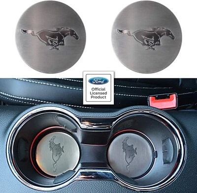 2 piezas Ford Mustang 2015-2020 Pony emblema acero inoxidable portavasos inserto acento Foto 1 de 4