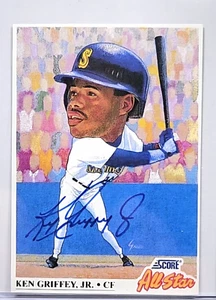Ken Griffey Jr Signed 1991 Score Oversize All Star Card Blank Back Mariners - Picture 1 of 12