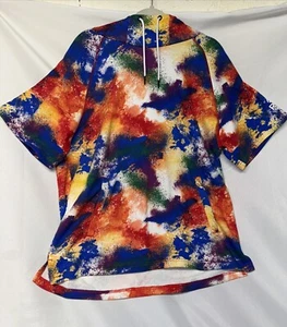 Reebok Shirt Adult XL Rainbow Tie Dye Hoodie Performance Pullover Mens - Picture 1 of 6