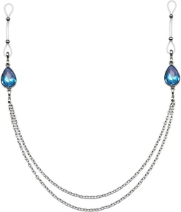 Adjustable Nipple Noose with Chains Faux Body Piercing Jewelry Non Piercing Nipp - Picture 1 of 12
