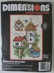 Kit de punto de cruz contado Dimensions #6682 casa de pájaros bienvenida c.1995 sellado - Imagen 1 de 1