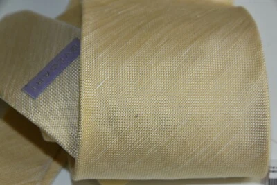 $225 NUEVO BVLGARI Corbata Westimer Road LINO DE SEDA Amarillo Claro Beige Foto 1 de 4