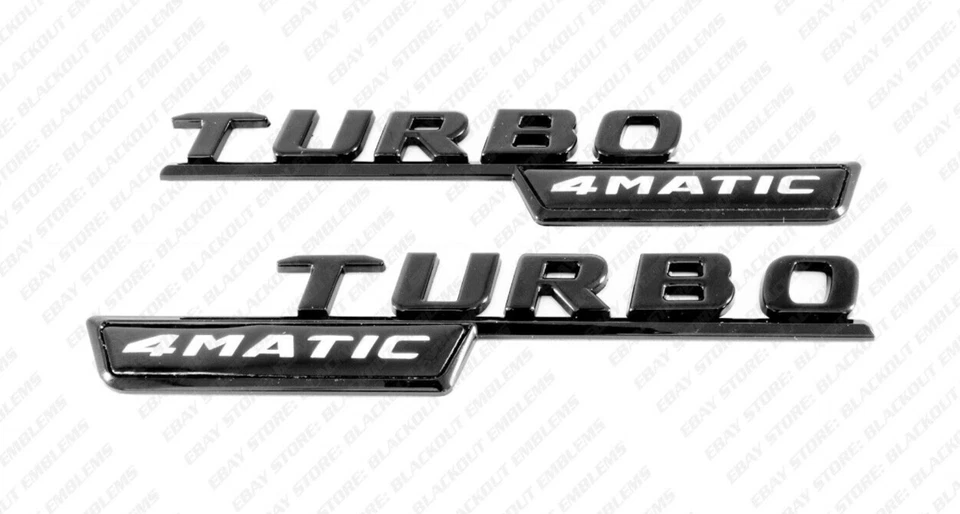 Emblemas negros brillantes para Mercedes-Benz GLA35 GLA45 Turbo 4Matic AMG H247 Foto 1 de 4