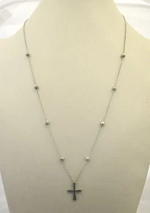 Rosenkranz Halskette Grau Schmuck 925 Silber satiniert - Bild 1 von 2