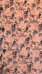 Caribbean Hawaiian Shirt Silk Blend Men's 2XL Toucan Palm All Over Print - Picture 1 of 7
