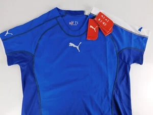 Puma Womens Short Sleeve Blue White Athletic Shirt Large NEW - Picture 1 of 12