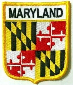 EMBROIDERED MARYLAND STATE FLAG SHIELD PATCH - Picture 1 of 4