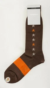 VK Nagrani Calcetines de vestir para hombre Mid Calef STARS M374 MARRÓN - Imagen 1 de 3