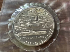 Moneda conmemorativa de 5 dólares de las Islas Marshall a los héroes de la incursión en Tokio 1992 - Imagen 1 de 2