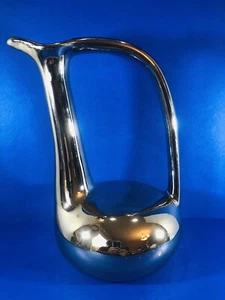 Rare Vintage Mid Century Modern Jaru Pottery Bird Pitcher Metallic Chrome (BC) - Picture 1 of 11
