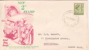 Australia 1951 2d Green Queen Elizabeth FDC Wide World cover.Neatly typed adress - Picture 1 of 2