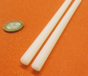 Nylon 66 Threaded Rods RH, Natural Tint, 5/16"-18 x 2 Foot Long, 2 Units - Picture 1 of 12